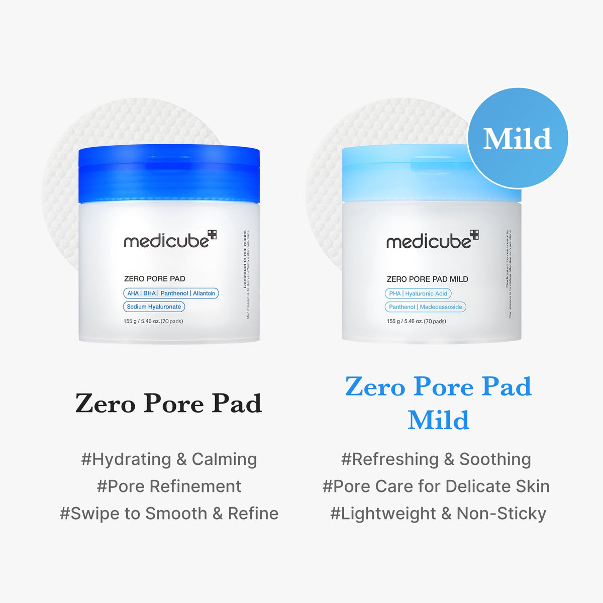 Zero Pore Madecassoside Pads (Mild) | Medicube
