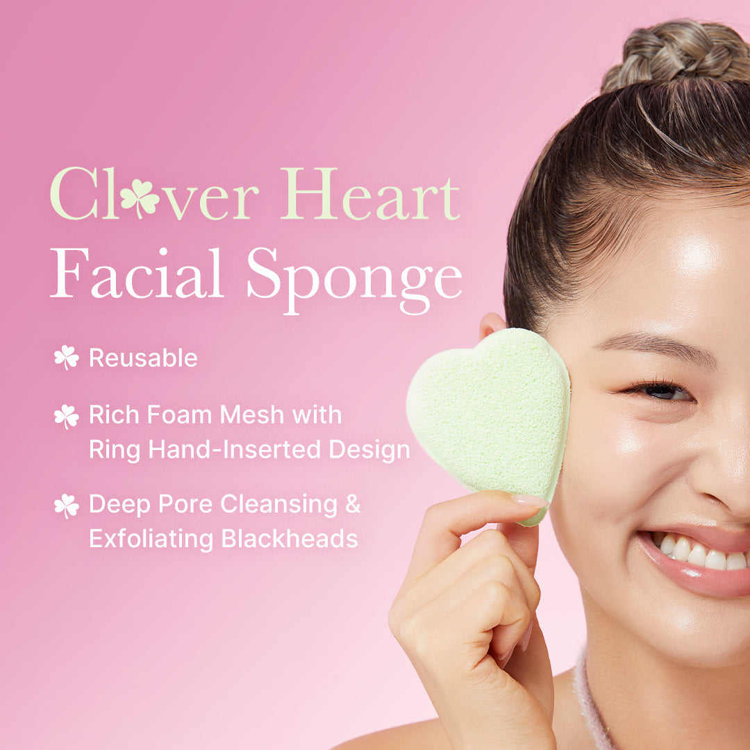 Clover Heart Facial Sponge | Medicube