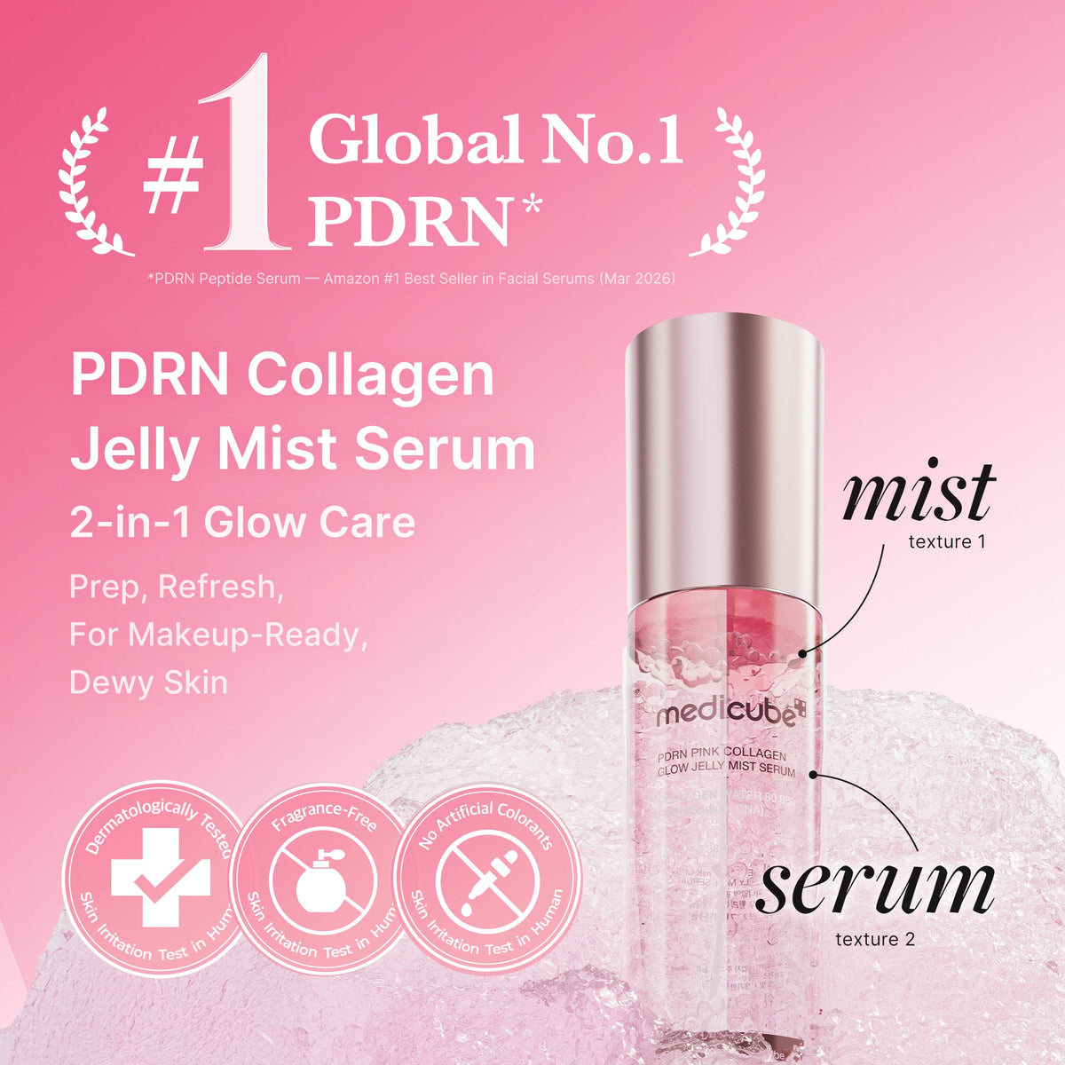 PDRN Pink Collagen Glow Jelly Mist Serum | Medicube