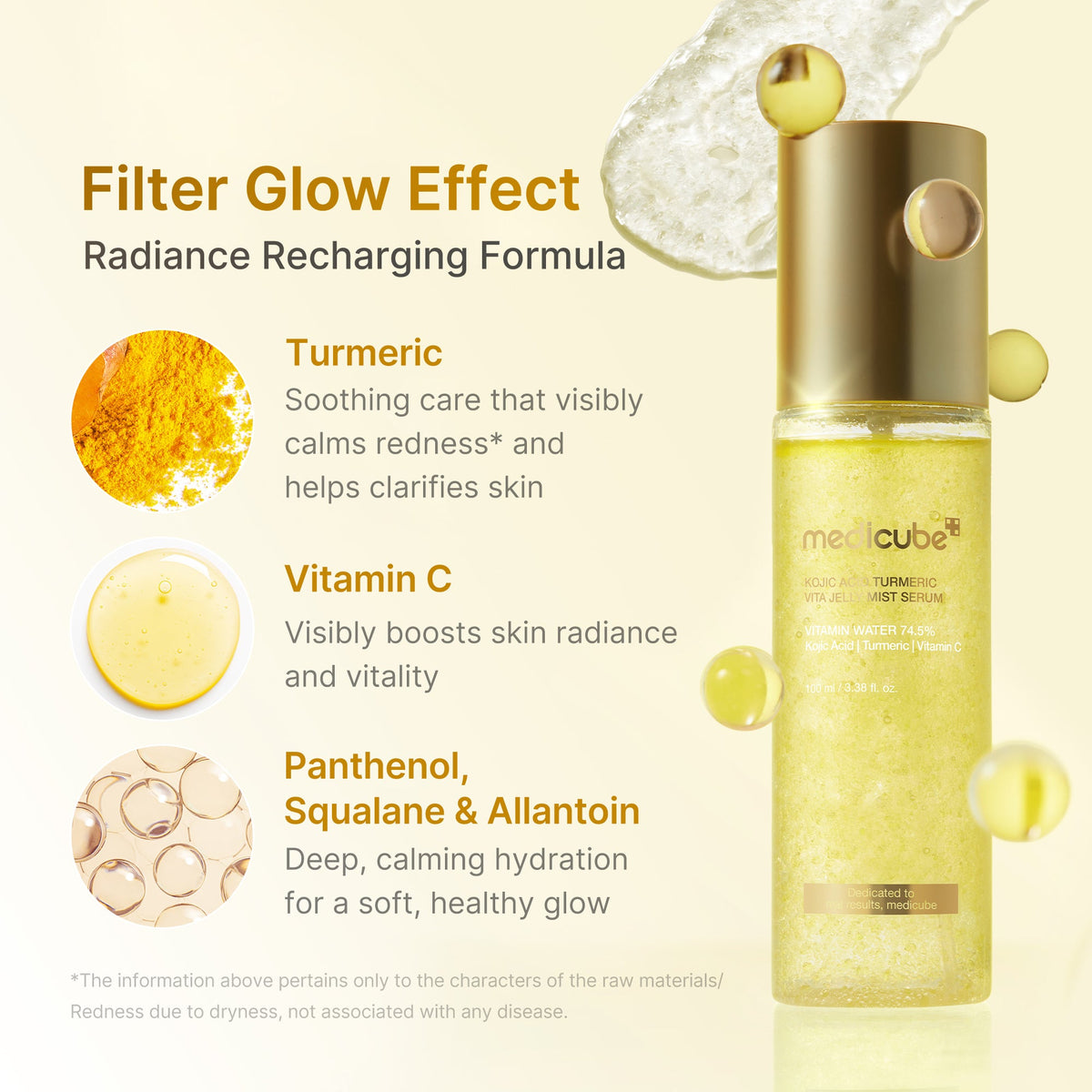 Kojic Acid Turmeric Vitamin Gold Jelly Mist Serum | Medicube