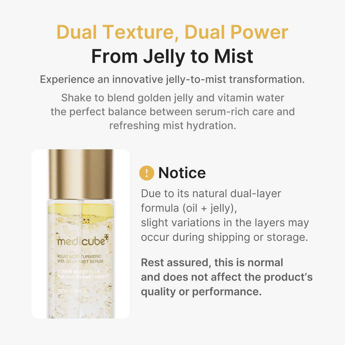 Kojic Acid Turmeric Vitamin Gold Jelly Mist Serum | Medicube
